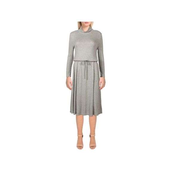 CALVIN KLEIN Dresses & Skirts - CALVIN KLEIN Womens Gray Waist Long Sleeve Below The Knee Shift Dress 4